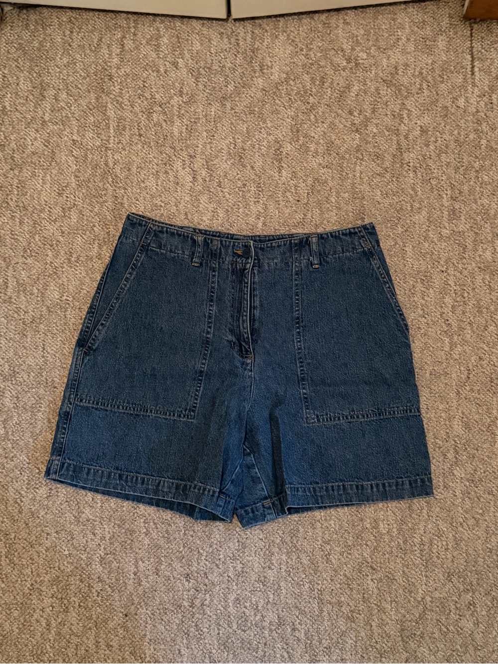 Vintage Women's Dark Blue Denim Utility Shorts